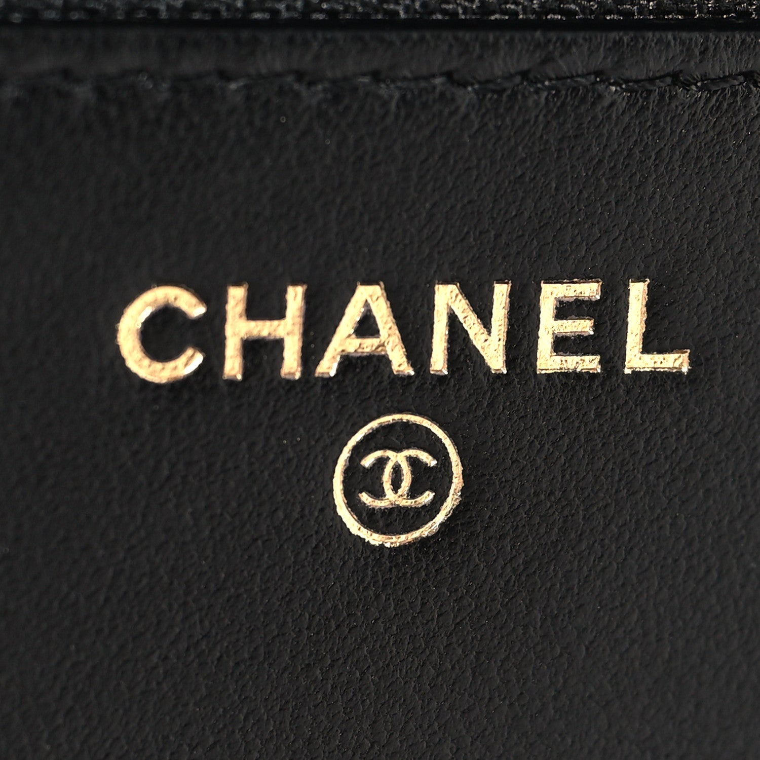 Lambskin Quilted Trendy CC Wallet On Chain WOC Black