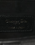 Grained Calfskin Mini Saddle Bag With Strap Black