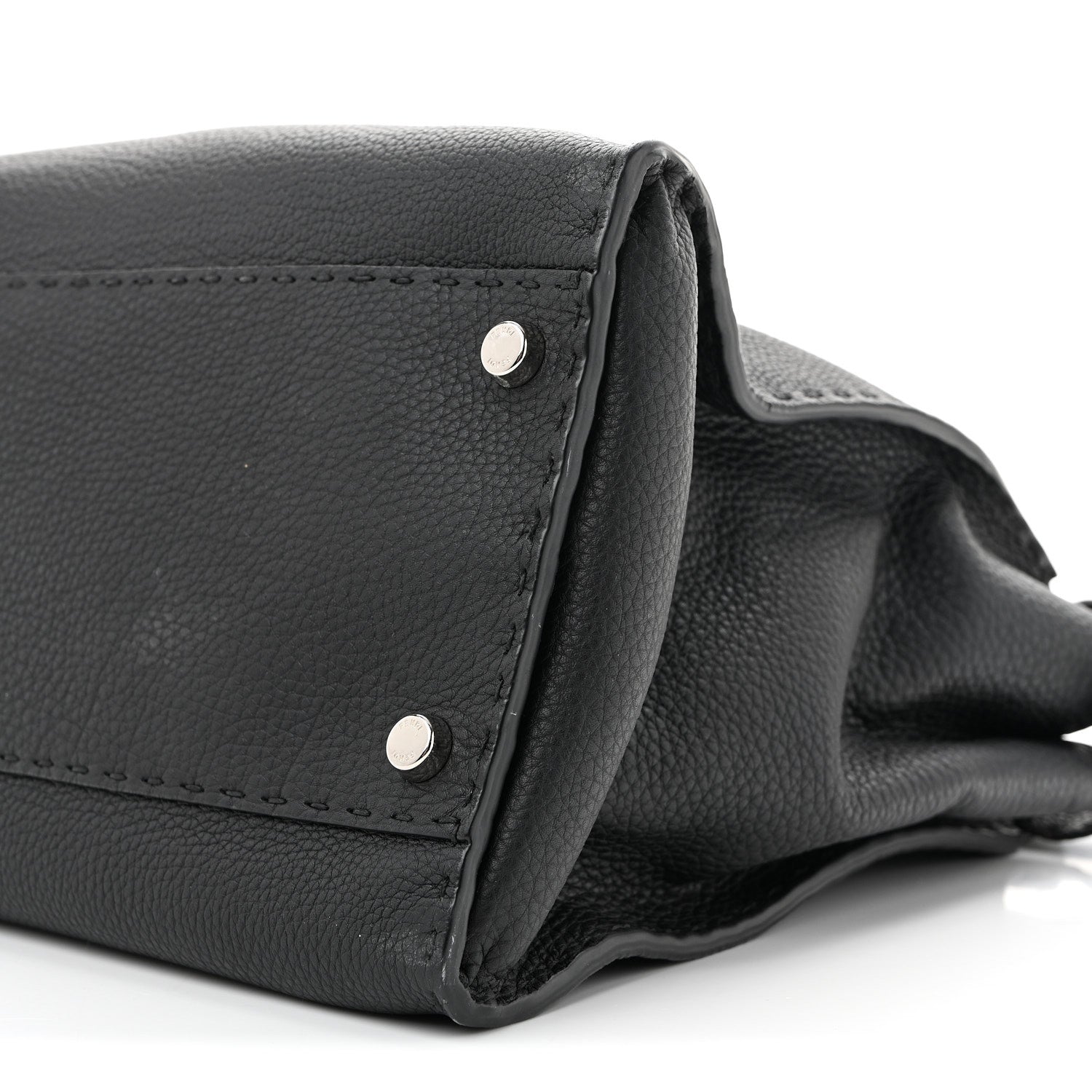 Cuoio Romano Selleria Bi-Color Large Peekaboo Iconic Satchel Black Mou