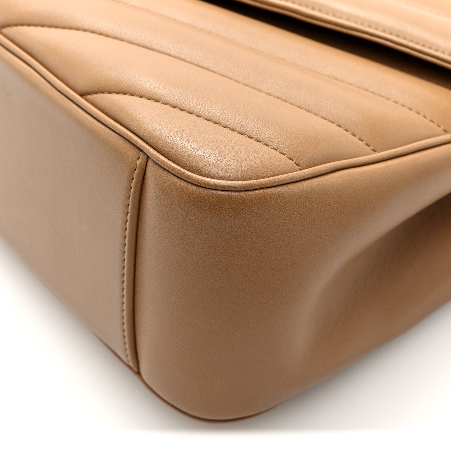 Lambskin Chevron Quilted Large LouLou Natural Tan
