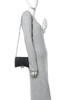 Shiny Calfskin Crocodile Embossed Hourglass Chain Bag Gris