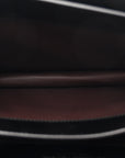 Crocodile Accordion Flap Shoulder Bag Black