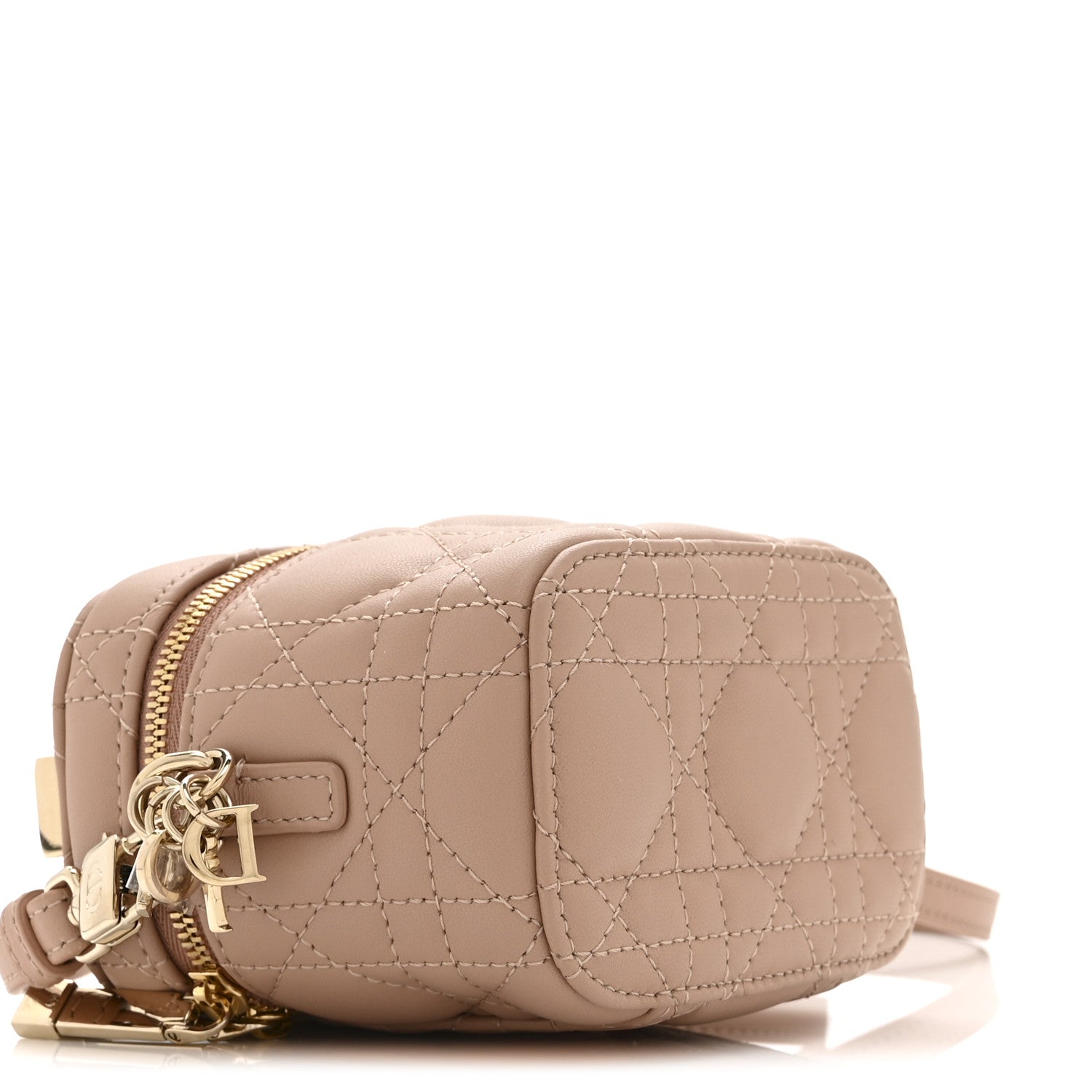 Lambskin Cannage Micro Lady D1OR Vanity Case Rose Des Vents