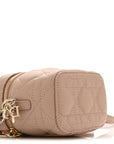 Lambskin Cannage Micro Lady D1OR Vanity Case Rose Des Vents