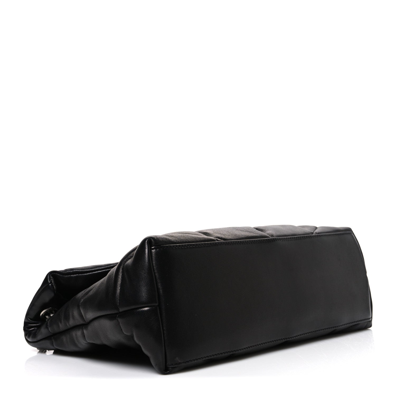 Lambskin Quilted Medium Loulou Puffer Monogram Chain Satchel Black