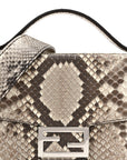Snakeskin Baguette Soft Trunk White Camelia
