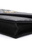 Lambskin Matelasse Chevron Monogram Envelope Chain Wallet Black