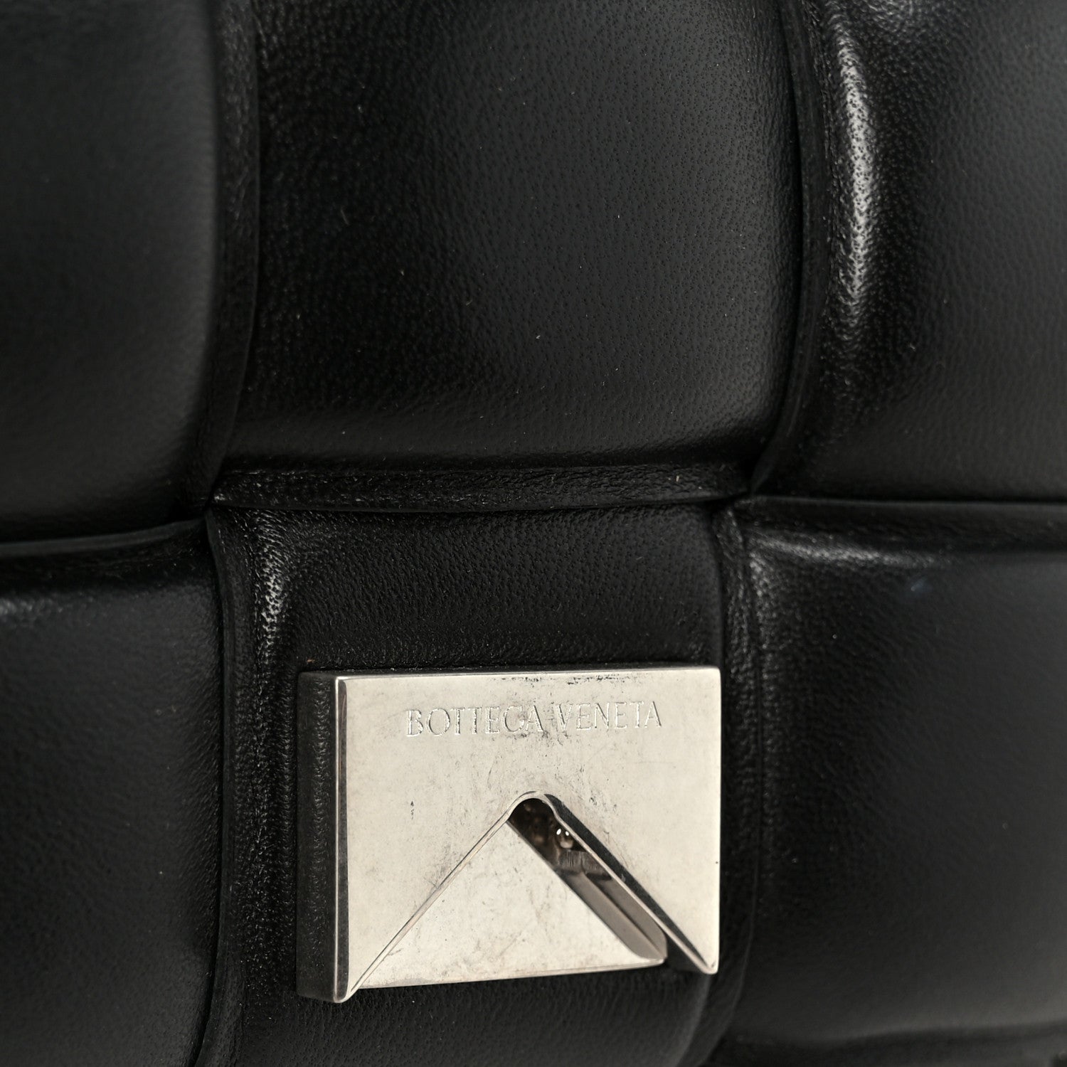 Nappa Maxi Intreccio Padded Cassette Crossbody Bag Black