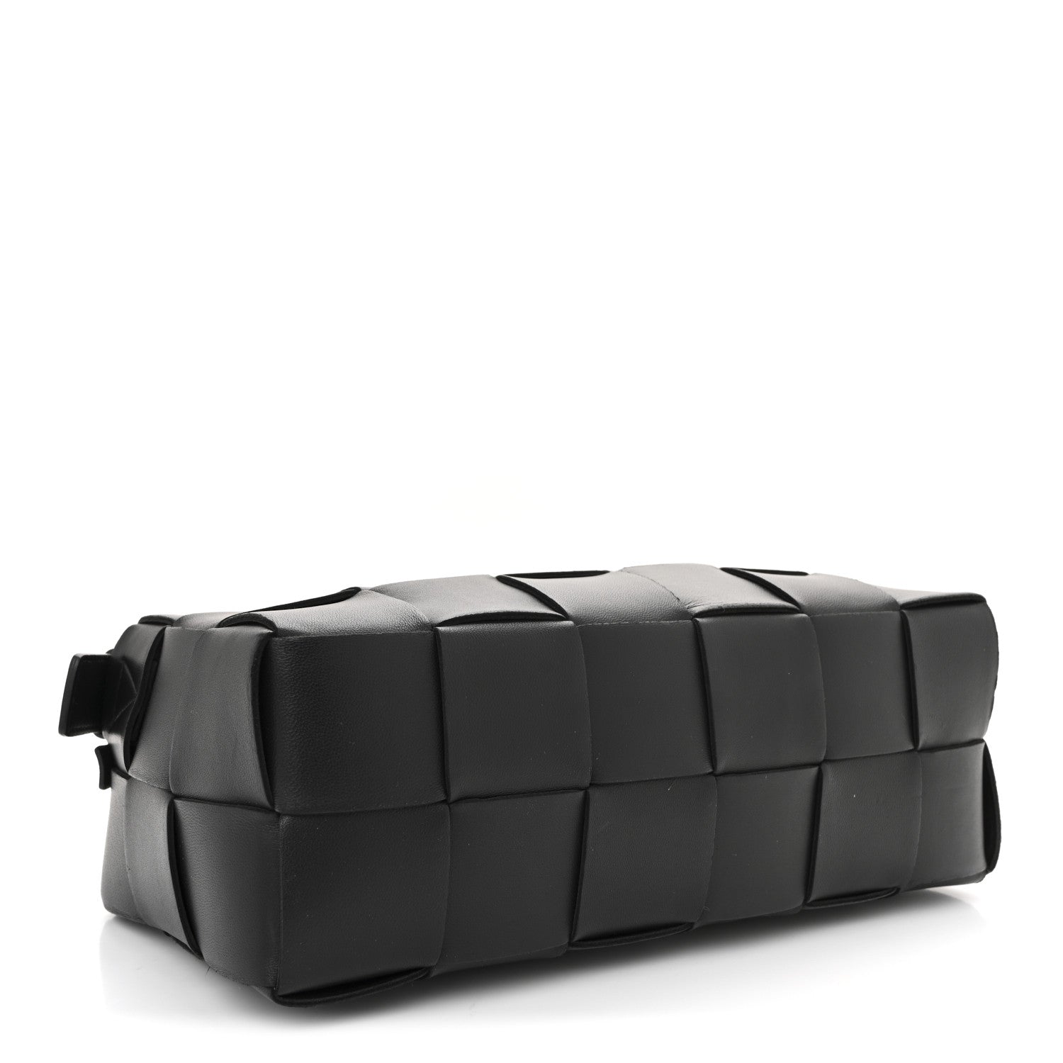 Lambskin Maxi Intrecciato Brick Cassette Bag Black