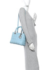 Lambskin Cannage Medium Lady D1OR Light Blue