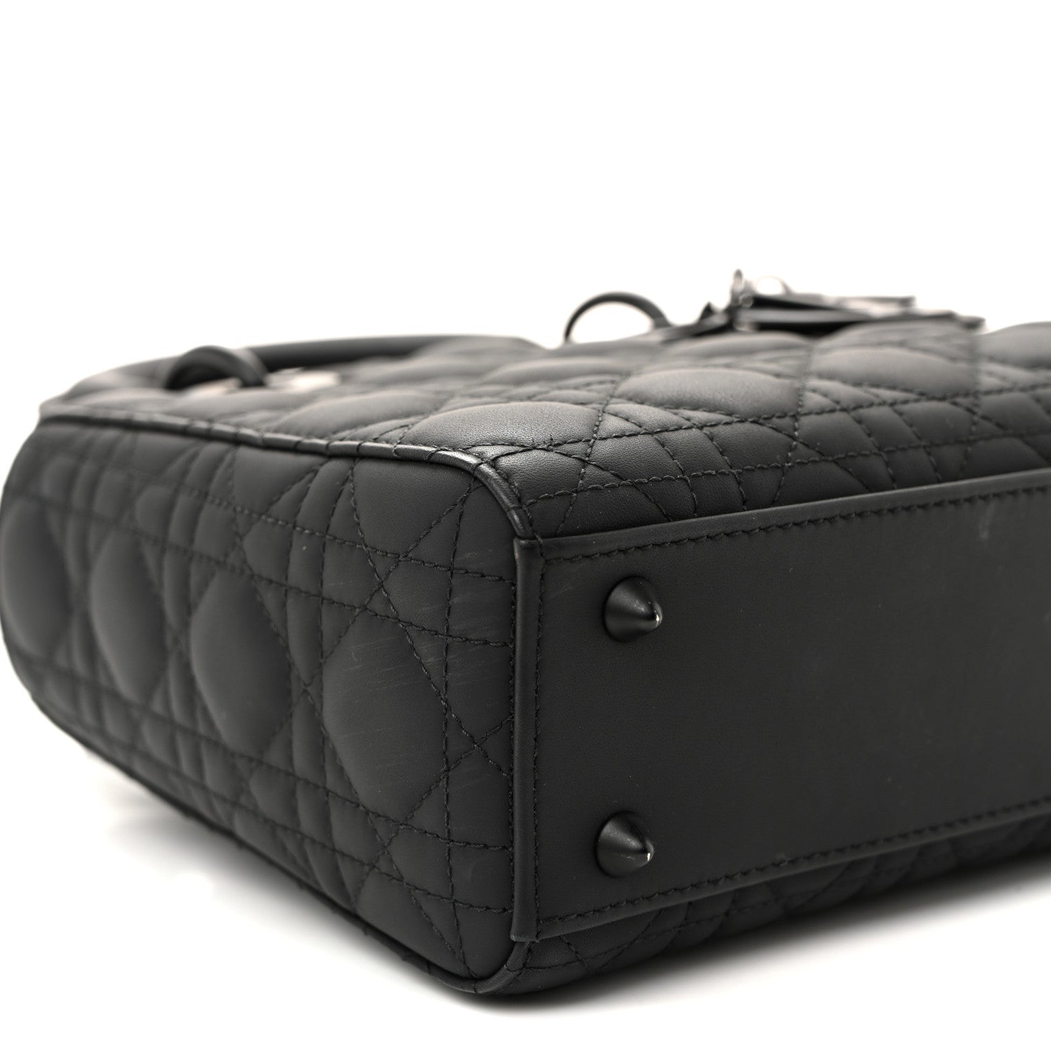Ultra Matte Calfskin Cannage Small My ABCD1OR Lady D1OR Black