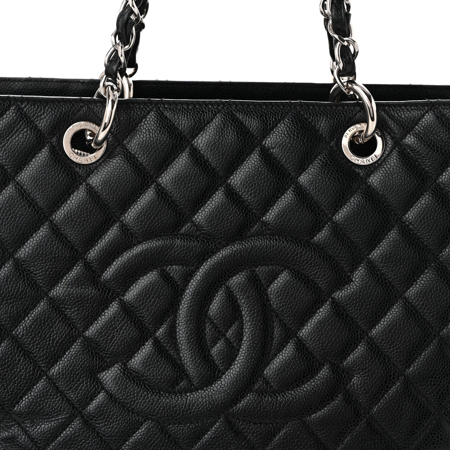 Caviar Quilted XL Grand Shopping Tote GST Black