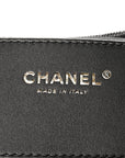 Washed Denim Quilted Small CHNL 25 Handbag Black