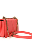 Lambskin Medium Devotion Crossbody Bag Corallo