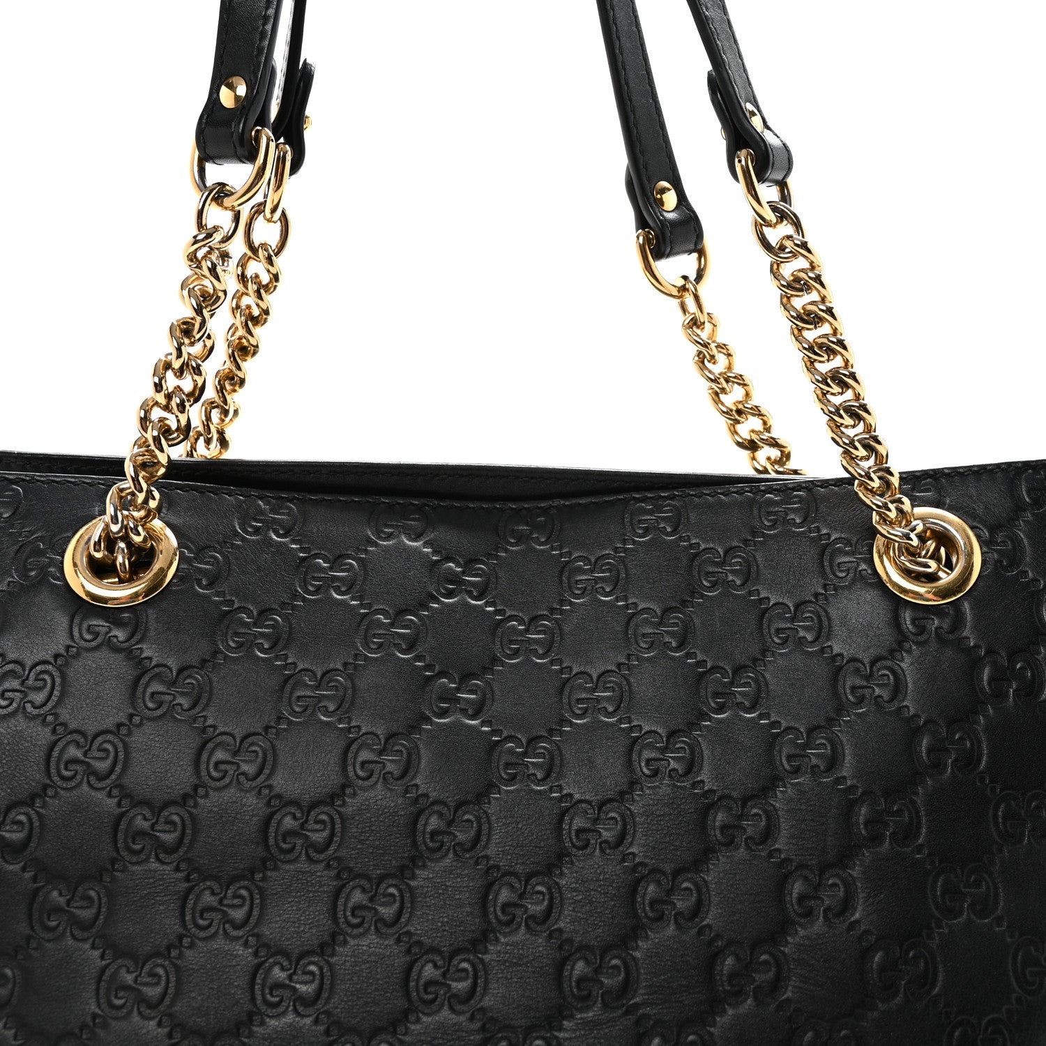GCCIssima Signature Medium Shoulder Tote Bag Black