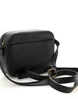 Signature Grained Calfskin Logo XS Ville Camera Bag Black White