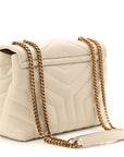 Calfskin Y Quilted Monogram Small Loulou Chain Satchel Crema Soft