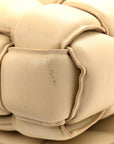 Lambskin Maxi Intreccio Padded Chain Cassette Crossbody Bag Porridge