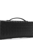 Nappa Intrecciato Long Andiamo Top Handle Clutch Black