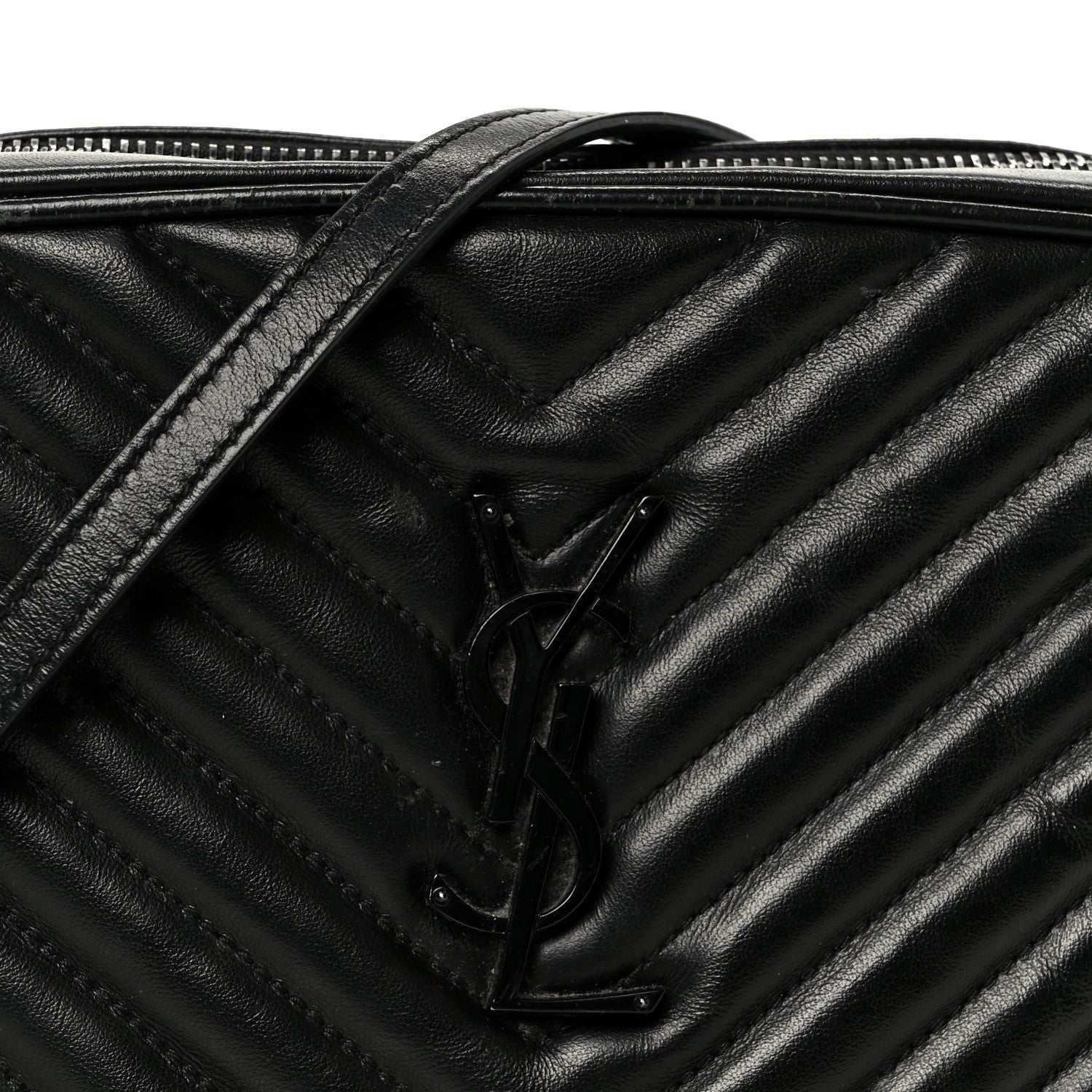 Calfskin Matelasse Monogram Monochrome Lou Camera Bag Black
