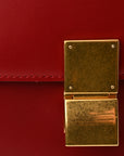 Box Calfskin Medium Classic Box Flap Bag Red