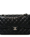 Caviar Quilted Jumbo Double Flap Black