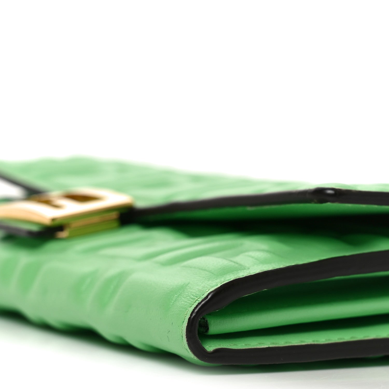 Nappa Matisse FF Embossed Continental Wallet On Chain Edamame