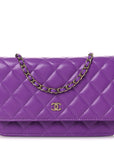 Caviar Quilted Wallet On Chain WOC Purple