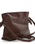 X SUNA FUJITA Nappa Flamenco Knot Clutch Havana