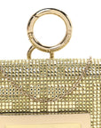 Crystal Vitello Laminato FF Nano Maxi Buckle Baguette Charm Light Gold