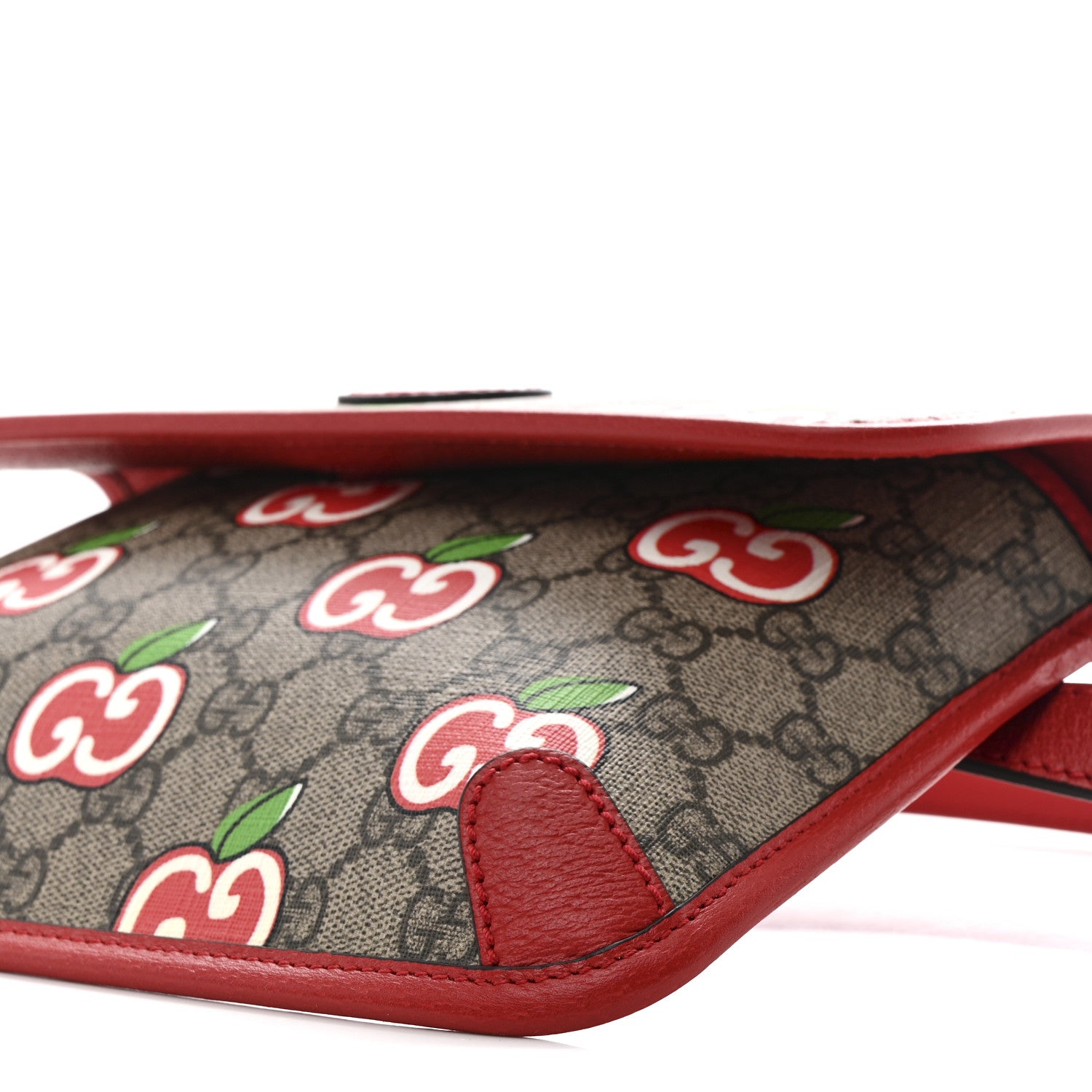 GG Supreme Monogram Apple Interlocking G Belt Bag Beige Multicolor Lobster Red