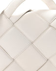 Nappa Intreccio Padded Top Handle Shoulder Bag White