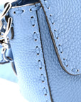 Cuoio Roma Sellerissima Nappa Sintetica Tape Stitch Baguette Placca Placca Argento Blue