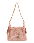 Perforated Calfskin Quilted Mini CHNL 25 Handbag Light Pink