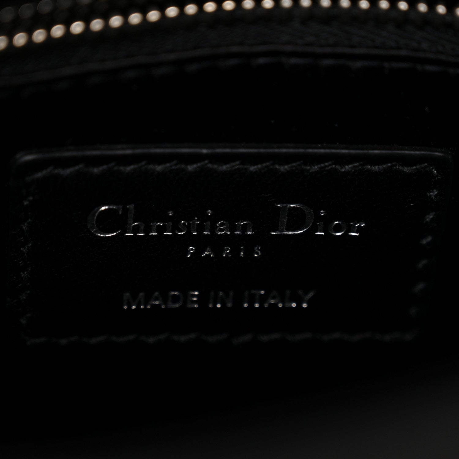 Satin Crystal Cannage Mini Lady D1OR Black