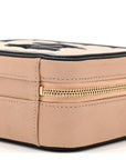 Caviar Quilted Small CC Filigree Vanity Case Beige Black