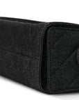 Denim Quilted Mini CHNL 25 Handbag Dark Blue