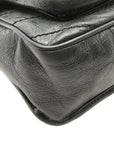 Crinkled Calfskin Matelasse Monogram Medium Niki Chain Satchel Storm