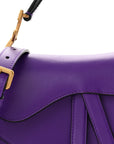 Supple Calfskin Mini Saddle Bag Purple