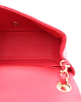 Lambskin Quilted Mini Square Flap Dark Pink