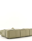 Calfskin Maxi Intrecciato Cassette Pouch On Strap Travertine