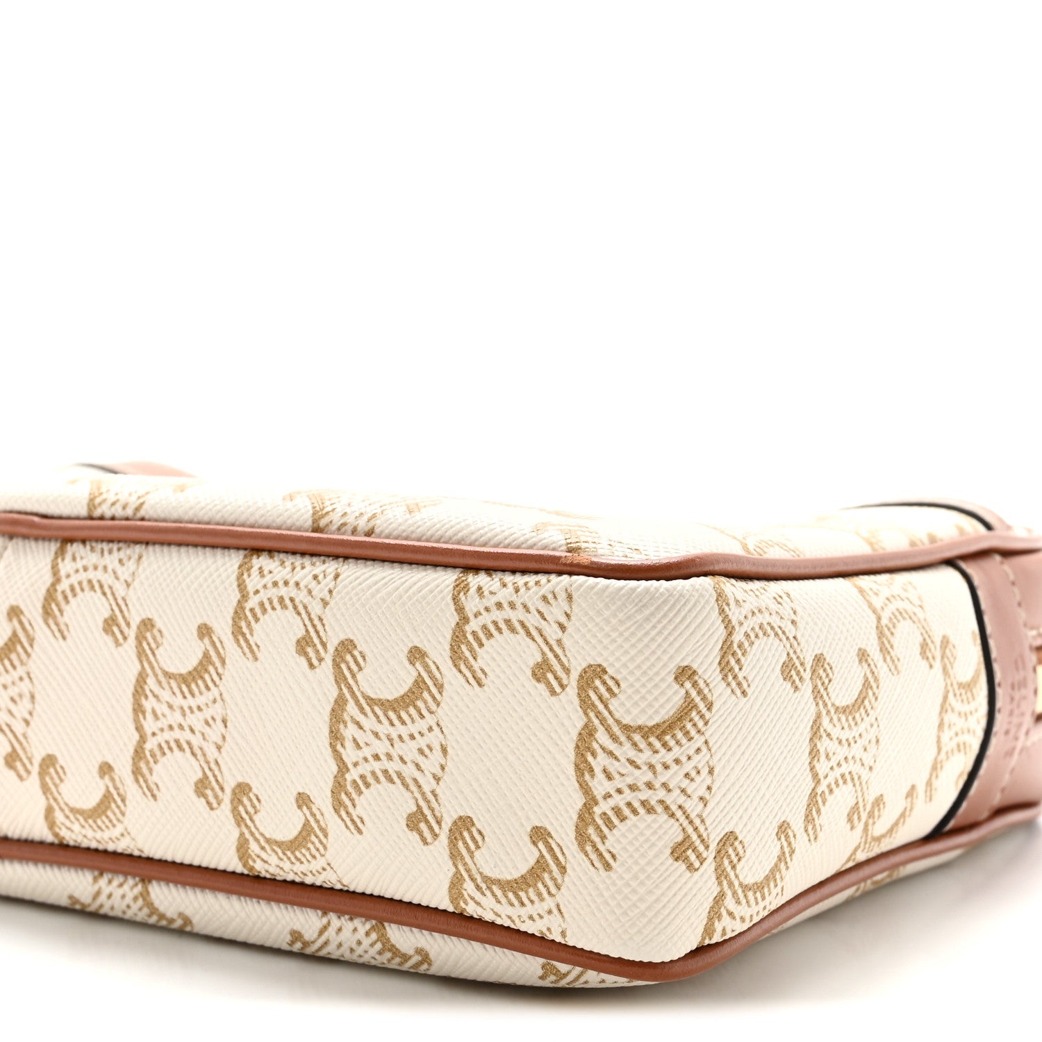 Calfskin Triomphe Canvas Small Patapans White
