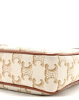Calfskin Triomphe Canvas Small Patapans White