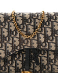 Oblique Saddle Chain Pouch Blue