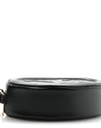 Smooth Calfskin Cuir Small Triomphe Oval Crossbody Purse Black