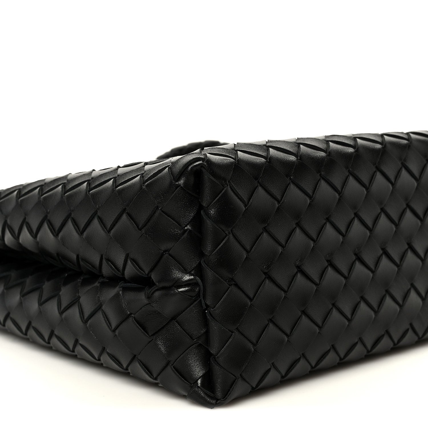 Nappa Intrecciato Medium Andiamo Shoulder Bag Black
