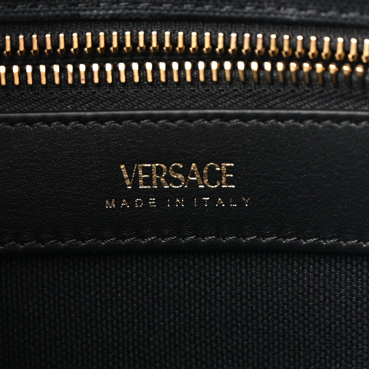 Canvas Studded Small Logo Tote Bag Black