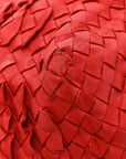 Nappa Intrecciato Ruffle Tote Red