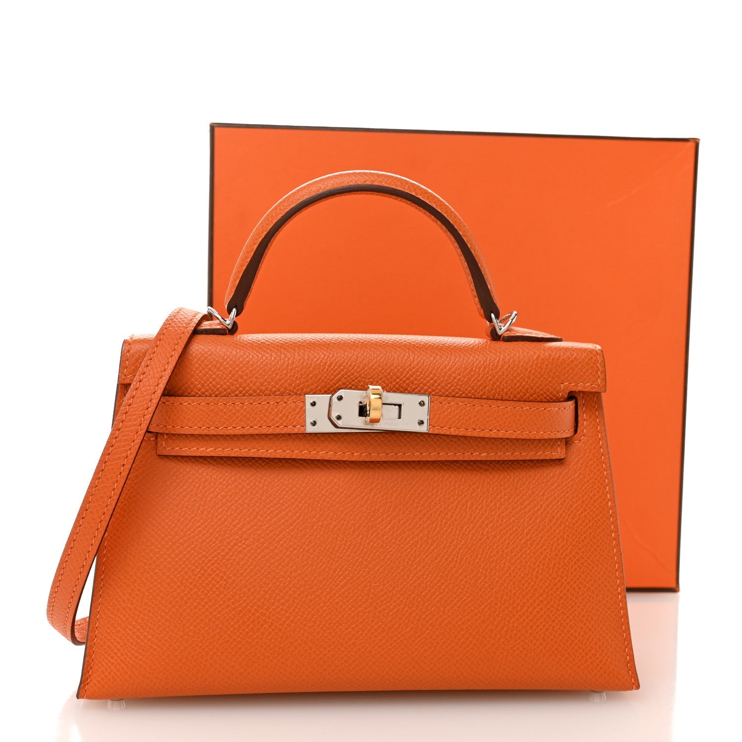 Epsom Mini Kelly Sellier 20 Orange