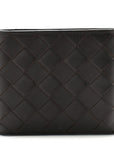 Nappa Intrecciato Bi-Fold Wallet Ebano